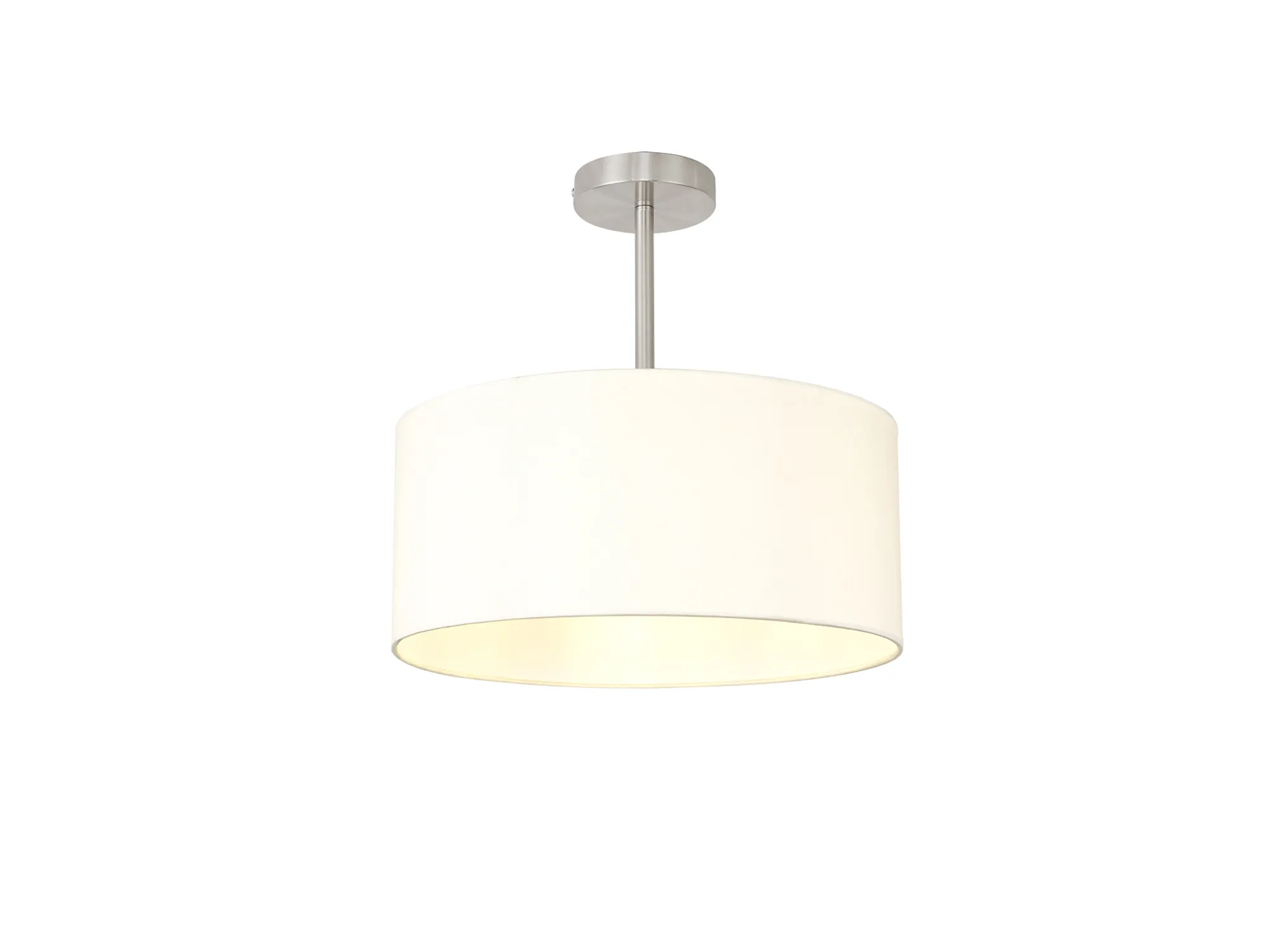 DK0247  Baymont 40cm Semi Flush 1 Light Satin Nickel; Ivory Pearl